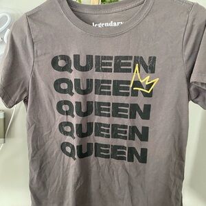 Gray Graphic Tee with Queen Print